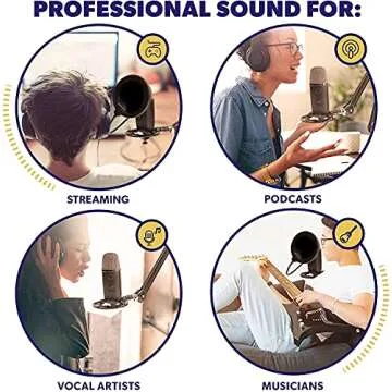 Auphonix Silver PRO Microphone Shock Mount – Shockmount Compatible w/Blue Yeti, Yeti Pro, & Snowball Mic