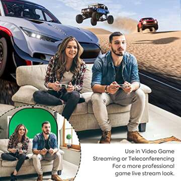 Chromakey Backdrop, Heorryn 4 in 1 Pop Up Collapsible Green Blue Screen with Carry Bag, 5x6.5ft Double-Sided Green Screen and Blue Screen for Tiktok Photography, Gaming and Live Streaming