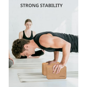 Trideer Eco-Friendly Cork Yoga Blocks for All Fitness Levels
