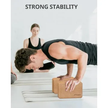 Trideer Eco-Friendly Cork Yoga Blocks for All Fitness Levels