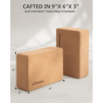 Trideer Eco-Friendly Cork Yoga Blocks for All Fitness Levels
