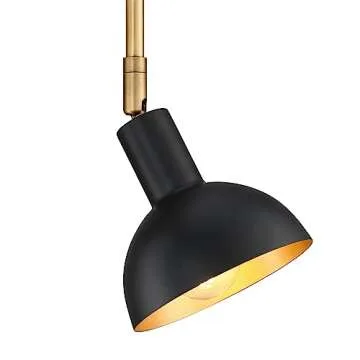Nathan James Tamlin Wall Light Fixture, Wall Mounted 1-Light Lamp, Plugin Sconce with On/Off Switch for Living Room, Reading Nook or Bedroom, Vintage Brass/Matte Black