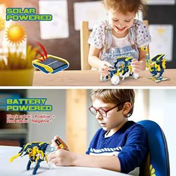 Beauwow 11-in-1 STEM Solar Robot Toys for Kids Age 8-12, DIY Educational Science Kit for Teens, Solar Powered Building Toys, Robotics and Renewable Energy, Unisex, English, 8x10.9x2.65 inches
