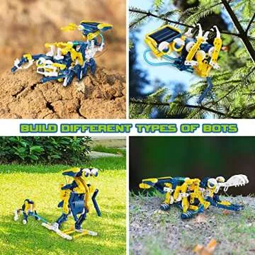 Beauwow 11-in-1 STEM Solar Robot Toys for Kids Age 8-12, DIY Educational Science Kit for Teens, Solar Powered Building Toys, Robotics and Renewable Energy, Unisex, English, 8x10.9x2.65 inches