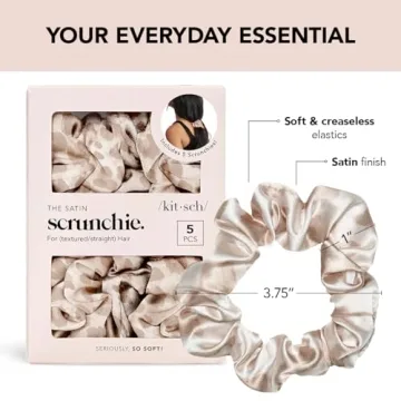 Kitsch Satin Hair Scrunchies - No-Crease, Stylish Hair Ties for All