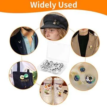 Ceryvop 30 PCS Locking Pin Backs Locking Pin Keepers Clasp, Metal Pin Locks Back