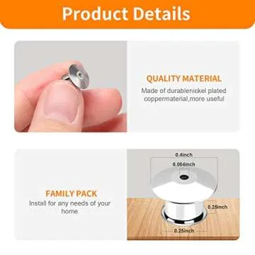 Ceryvop 30 PCS Locking Pin Backs Locking Pin Keepers Clasp, Metal Pin Locks Back