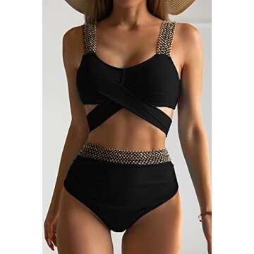 Eomenie Crisscross High Waisted Bikini for Women