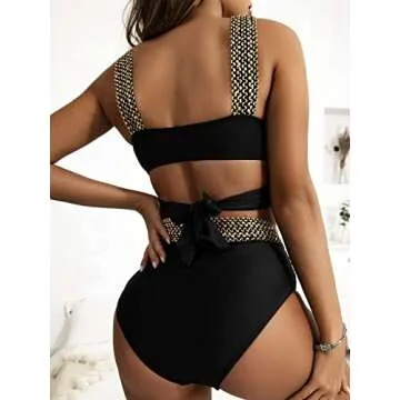 Eomenie Crisscross High Waisted Bikini for Women