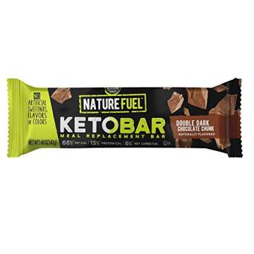 Healthy Delights Nature Fuel Keto Meal Replacement Bar Gluten Free with Whey Protein MCTs, Double Da...