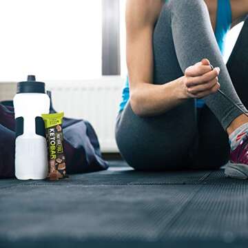 Healthy Delights Nature Fuel Keto Meal Replacement Bar Gluten Free with Whey Protein MCTs, Double Dark Chocolate Chunk, 12 Count