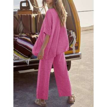 Tankaneo Women's Travel Outfit - Stylish Comfort in Pink