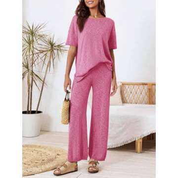 Tankaneo Women's Travel Outfit - Stylish Comfort in Pink