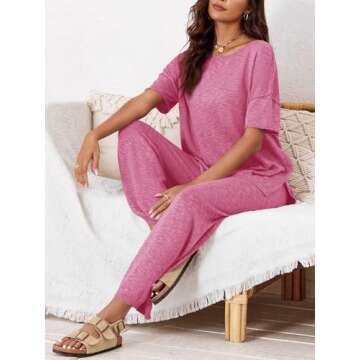 Tankaneo Women's Travel Outfit - Stylish Comfort in Pink
