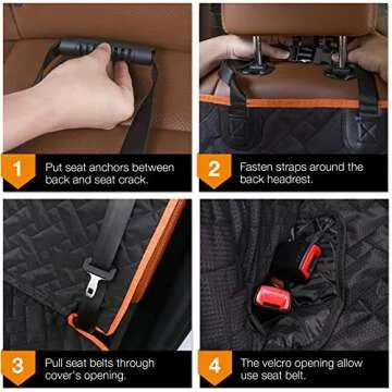 iBuddy Back Seat Cover for Truck, Easy-Install Dog Bench Seat Cover for Trucks Ford F150 F250/Chevrolet Silverado/Ram/GMC Sierra Keep Car Seats Clean & No Scratches Odor Free Pet Seat Cover for Trucks