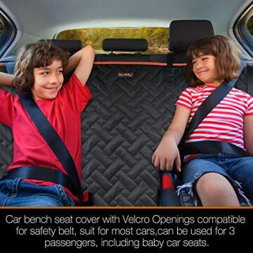 iBuddy Back Seat Cover for Truck, Easy-Install Dog Bench Seat Cover for Trucks Ford F150 F250/Chevrolet Silverado/Ram/GMC Sierra Keep Car Seats Clean & No Scratches Odor Free Pet Seat Cover for Trucks