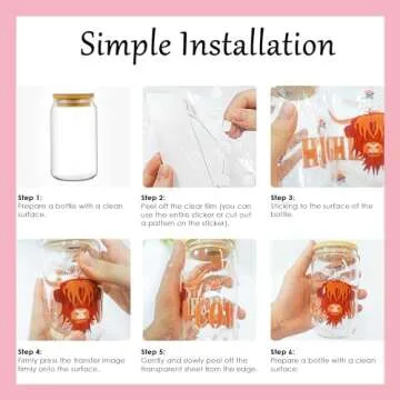 AFRITEE UV DTF Cup Wrap - 8 Sheets Cute Cherry UV DTF Cup Wraps for 16 oz Glass Water Bottle, Pink Bow Uvdtf Transfer Stickers for Girls DIY Craft Decorations, Creative Gifts for Girlfriend