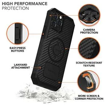 Rokform - iPhone 13 Pro Max Case, Rugged Series, Dual Magnet Plus MagSafe Compatible, Magnetic Protective Apple Gear, iPhone Cover with RokLock Twist Lock, Drop Tested Armor (Black)