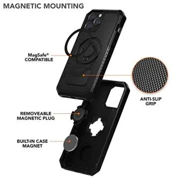 Rokform - iPhone 13 Pro Max Case, Rugged Series, Dual Magnet Plus MagSafe Compatible, Magnetic Protective Apple Gear, iPhone Cover with RokLock Twist Lock, Drop Tested Armor (Black)