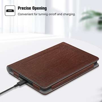 Fintie Folio Case for 6.8" Kindle Paperwhite (11th Generation-2021) and Kindle Paperwhite Signature Edition - Book Style Vegan Leather Shockproof Cover with Auto Sleep/Wake, Vintage Brown