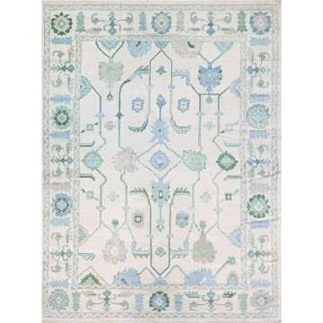 ECLATIQUE Oushak Rug Handmade New Zealand Wool Area Carpet