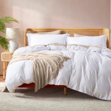 Nestl White Duvet Cover Full Size Set for Luxurious Comfort