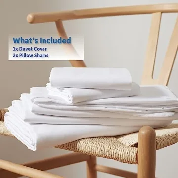 Nestl White Duvet Cover Full Size Set for Luxurious Comfort