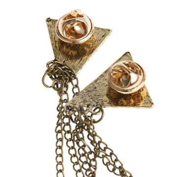 IEFIEL Men's Elegant Neck Tie Tassel Brooch Lapel Pin Buckle Royal Badge with Chains for Shirt Tie Hat Scarf Suit Tuxedo