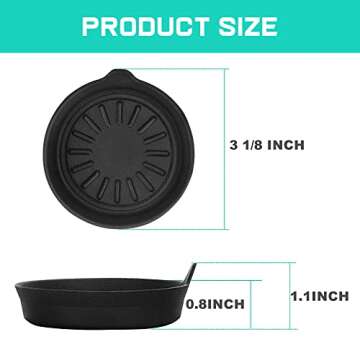 Seven Sparta Car Coasters for Cup Holders, Silicone Universal Vehicle Coasters, Set of 4 Pack, 3-1/8" Diameter (Black)