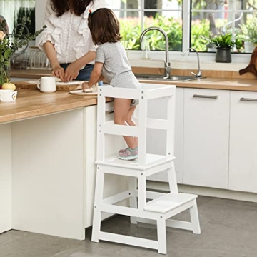 Mangohood Kitchen Step Stool for Toddlers, White