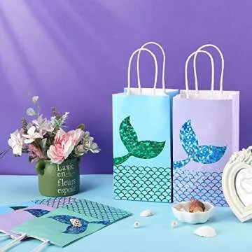 Zonon Mermaid Party Favors Bags Set for Themed Celebrations - 24 Pcs
