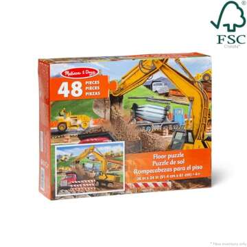 Melissa & Doug Building Site Jumbo Jigsaw Floor Puzzle - 48 pcs - FSC Certified