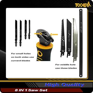 TOOLAN: 8-In-1 Multi Blades Hand Saw, Drywall Cutter Saw. Hacksaw. Long Blade Hand Saw, Jab Saw, For...