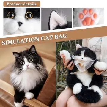 Chongker Stuffed Realistic Cat Plush Backpack - Cute and Soft Stuffed Animal Backpack with Adjustabl...