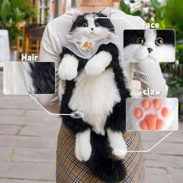 Cute Cat Plush Backpack with Adjustable Straps