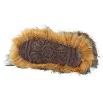 Valpeak Snow Boots for Women 2023 Furry Boots Winter Knee High Flat Heel Fluffy Faux Fur Boots(Natural,9)