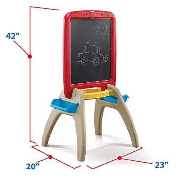 Step2 All Around Easel for Two, Kids Activity Table, Double-Sided Art Board, Made of Durable Plastic, Includes 94-Piece Soft Foam Magnets, For Toddlers 3+ Years Old
