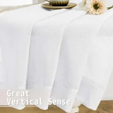 Tollpiz Sheer Door Curtains Closet Linen Textured Curtains Sheer Doorway Light Filtering Voile Rod French Door Pocket Curtain Patio Glass Door, 25 x 72 inches Long, White, Set of 1 Panel