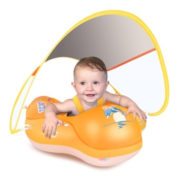 LAYCOL Baby Swimming Float with Sun Canopy - Safe, Fun for Ages 3-36 Months