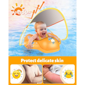 LAYCOL Baby Swimming Float with Sun Protection Canopy