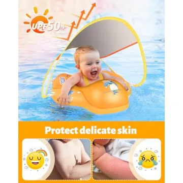 LAYCOL Baby Swimming Float with Sun Protection Canopy