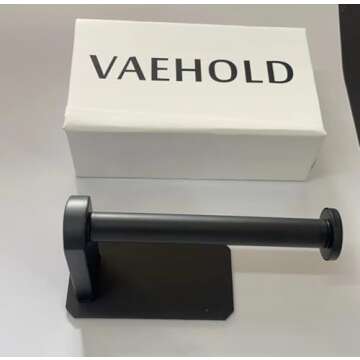 VAEHOLD Self Adhesive Toilet Paper Holder Kitchen Washroom Adhesive Toilet Roll Holder No Drilling for Bathroom Stick on Wall Stainless Steel Brushed Black