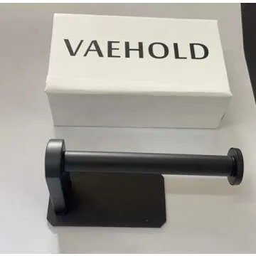 VAEHOLD Self Adhesive Toilet Paper Holder Kitchen Washroom Adhesive Toilet Roll Holder No Drilling for Bathroom Stick on Wall Stainless Steel Brushed Black