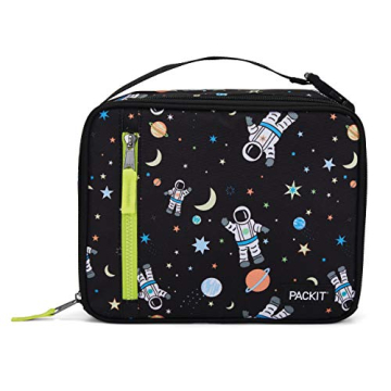 PackIt Freezable Classic Lunch Box, Spaceman, Built with EcoFreeze Technology, Collapsible, Reusable, Zip Closure With Zip Front Pocket and Buckle Handle, Perfect for School Lunches