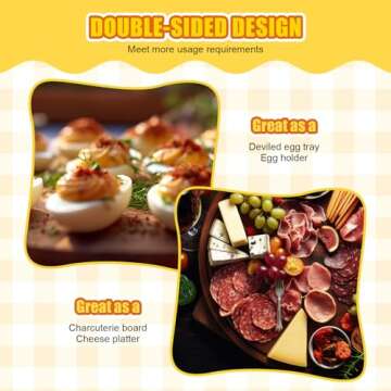 Havawish Easter Wood Deviled Egg Platter with Lid - Stylish & Functional