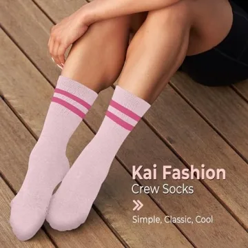 TAVI NOIR Grip Kai Socks in Barbie Blush/Pink Stripe