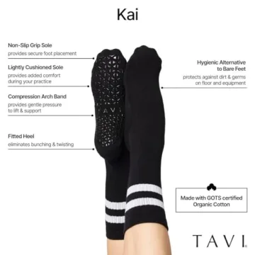 TAVI NOIR Grip Kai Socks in Barbie Blush/Pink Stripe