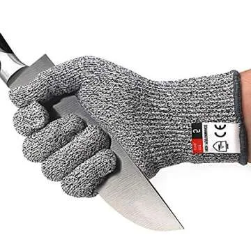 DEYAN Cut Resistant Gloves - 2 Pairs Food Grade Safety Cutting Gloves, Level 5 Protection, Used for Meat Cutting, Oyster Shucking, Wood Carving, Gardening (Medium)