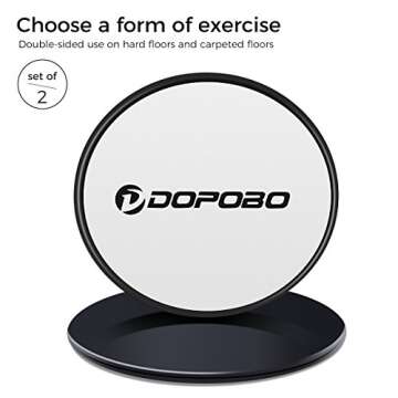 Dopobo Core Sliders & 5 Resistance Loop Exercise Bands, Dual Sided Exercise Sliders for Working Out, Strength Slides Gliding Discs for ab Workouts & Core Fitness (Black)