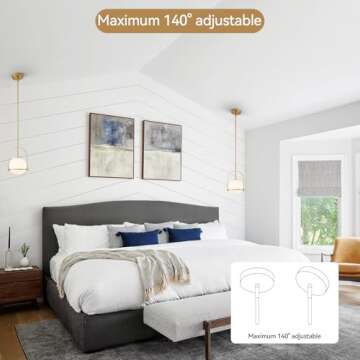 Youngrender Gold Globe Pendant Light Fixture - Adjustable Style